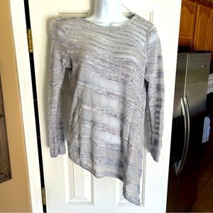 Chicos Size 1 Asymmetrical Lightweight Summer Sweater Light Blue